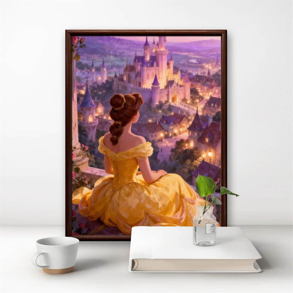 Disney Prinzessin Antike Nachtszene Kollektion 5D Diamantmalerei Voll mit Diamanten DIY Handgemalte Diamantmalerei Fantasie Dekoratives Malerei-Set