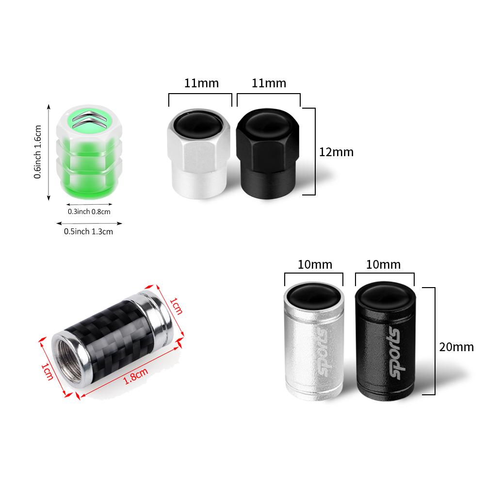 4pcs Metal Alloy Car Tire Caps For Cars Motorcycles Bicycle Cover Dustproof Accessories For Citroen C3 C4 C1 C2 Picasso Celysee