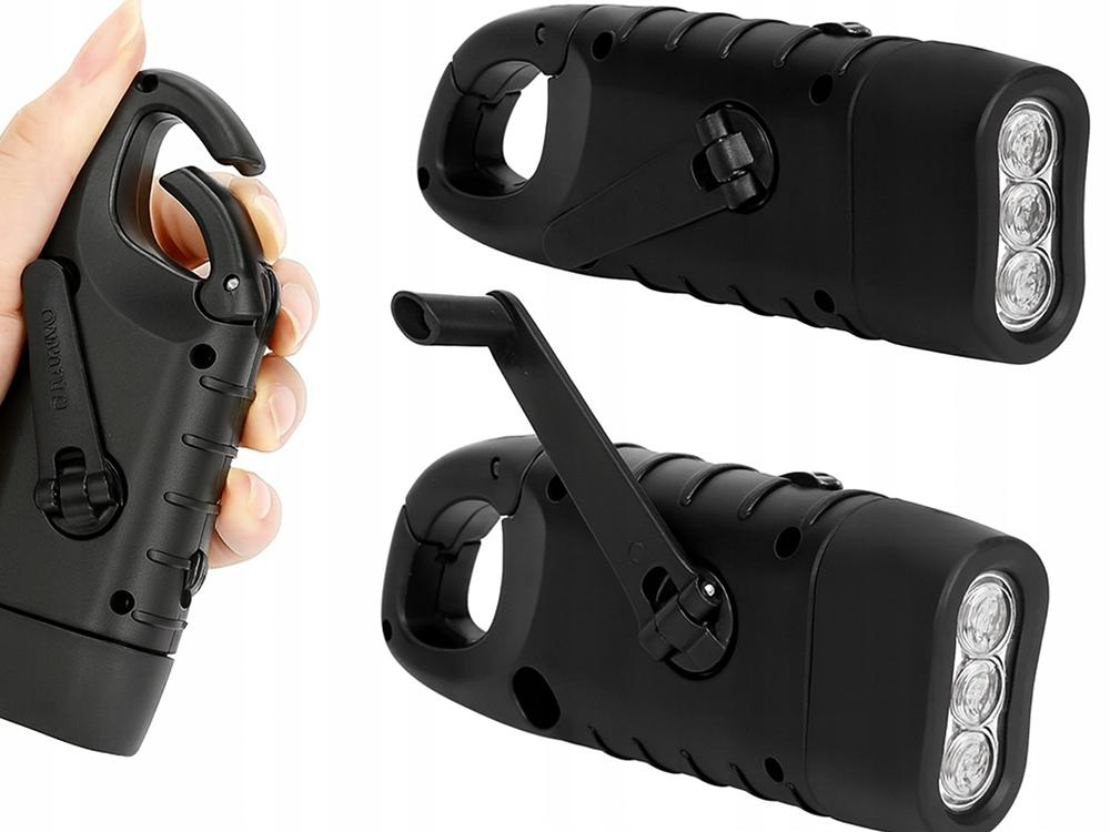 Solar Flashlight with Crank Black (100) Gab_A