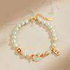 Girlfriend holiday gift Hetian jade ladies bracelet new luxury high-grade green pearl hand beads strings gift hand jewelry