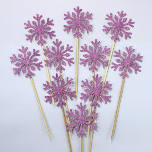10pc/set Wholesale Snowflake Cupcake Toppers Baby Girl Frozen Birthday Party Decoration Kids Christmas Cake Supplies Accessories