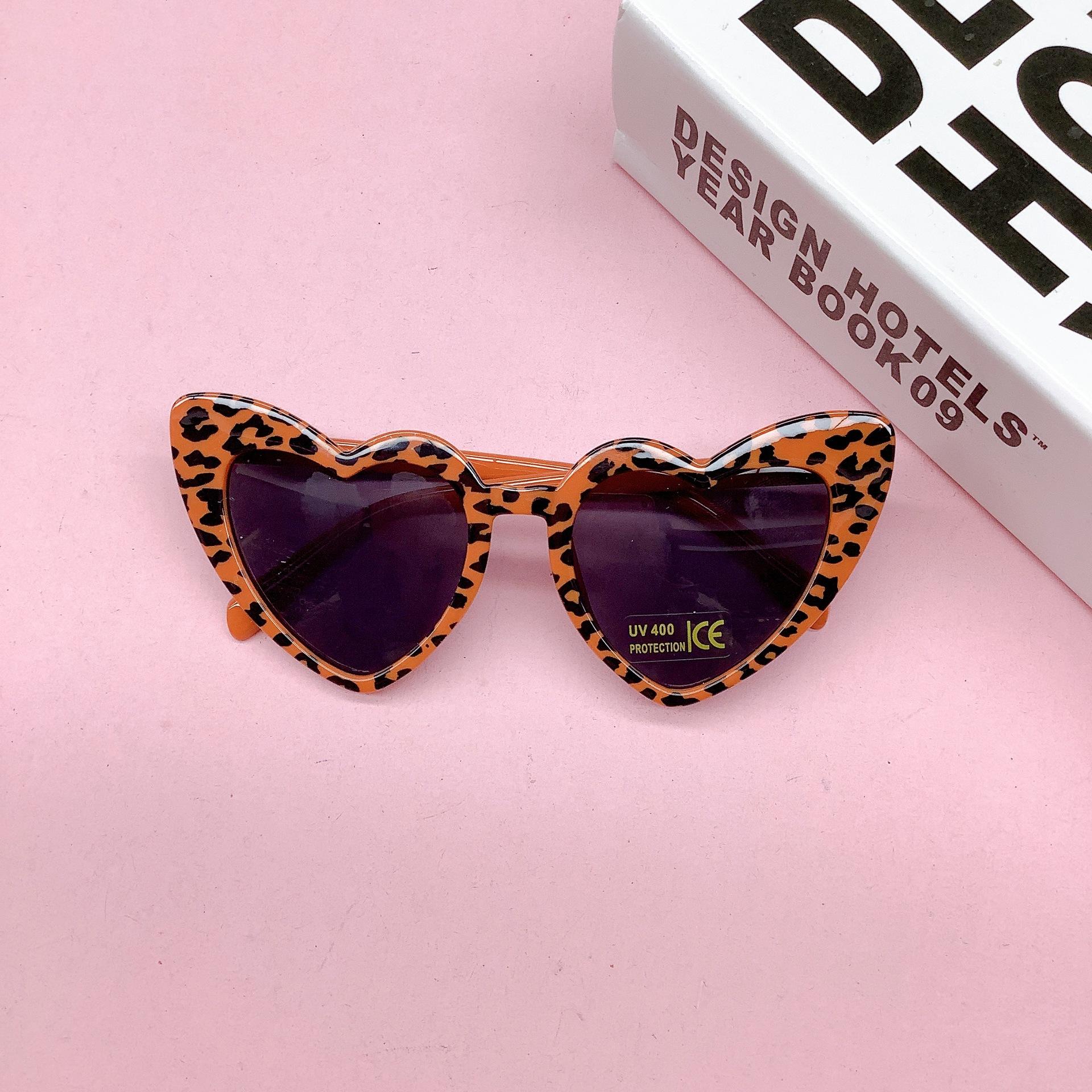 

Модные милые детские солнцезащитные очки Love с леопардовым принтом, модные детские солнцезащитные очки для малышей, солнцезащитные очки для защиты глаз от солнца