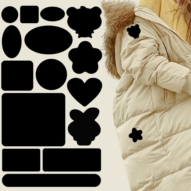 Universal Black Self-Adhesive Fabric Repair Patch (2-Piece) -No-Cut Instant Fix For Down Jackets & Coats