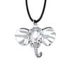 Running Horse Pendant Elephant Necklace Equestrian Western Jewelry With 45cm Leather Chain