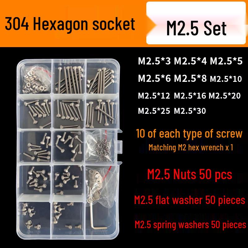 304 Stainless Steel Hex Head Screw Nut Set M2-M20