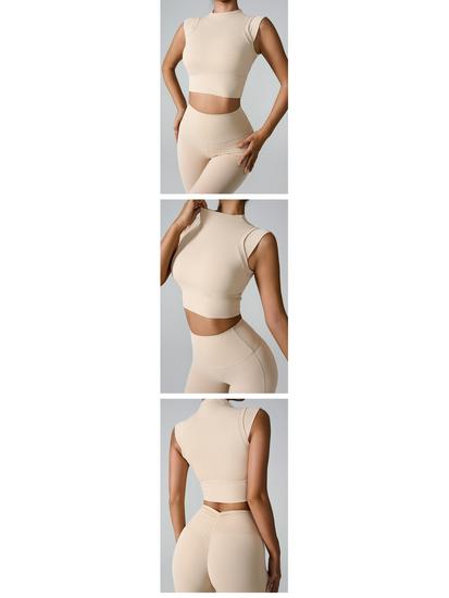 European and American High-Elastic Nude Sports Bra - Yoga Shaping Fly Sleeve