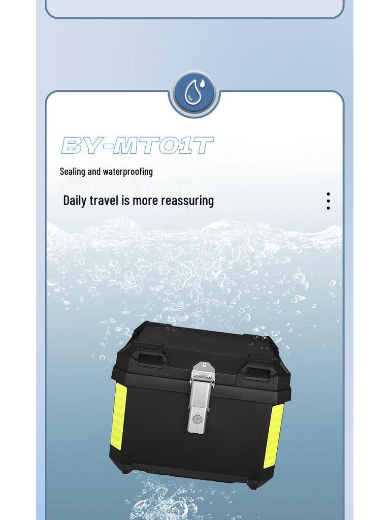 Versatile Waterproof Motorcycle Tail Box - Large Capacity, Detachable Rear Trunk for Bikes