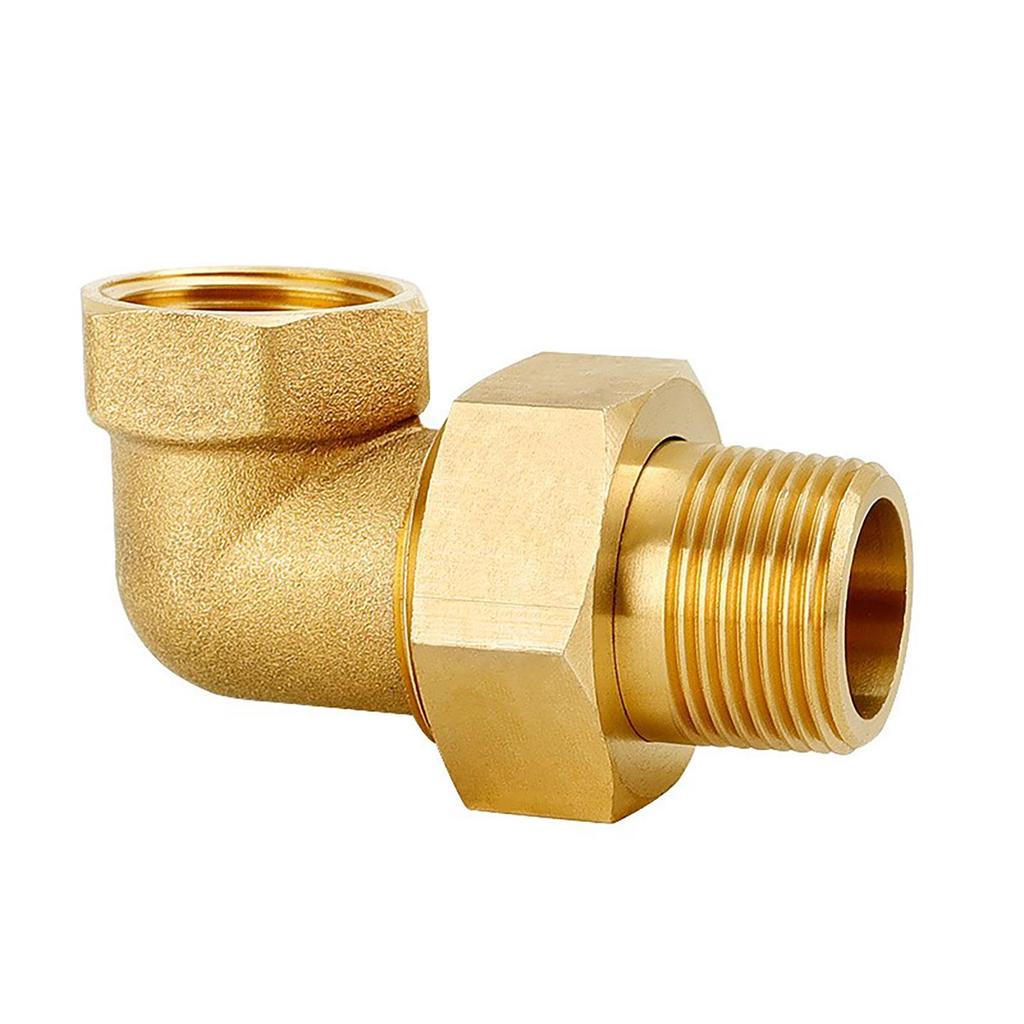 All-Copper 90° Elbow Adapter, Male & Female Thread, Equal Diameter, Thickened Connector for Solar Water Pipes