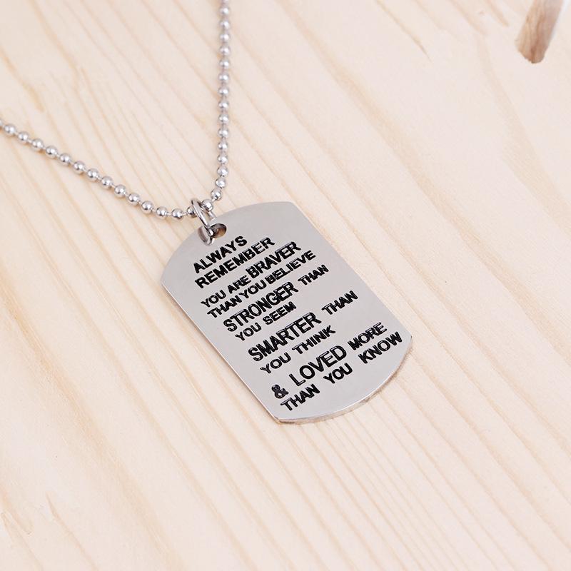 

Всегда помните, что вы храбрее, мужская военная надпись, кулон, вдохновляющее ожерелье, ювелирные изделия, подарки XL1891