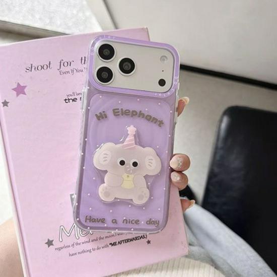 

Hobby Water Ripple Cartoon Elephant 15 Pro Max 3D Animal Phone Case for iPhone 17/16 17 Pro Max