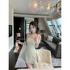 French pure desire style small polka dot suspender dress children's design feeling waist backless Spice girl short skirt summer
