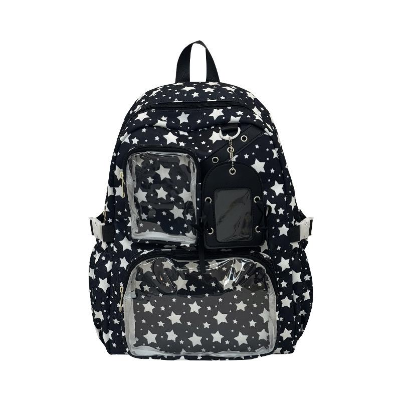Schultasche Süß Niedlich Stern Schultasche Schüler Party Große Kapazität Transparent Schmerzbeutel Hoher Wert 2D Comic-Con Rucksack