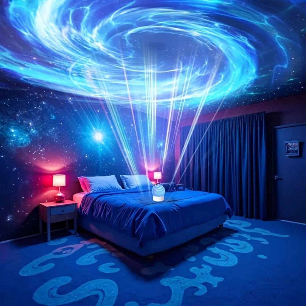 Dynamic Galaxy Star Projector Touch Control Night Light Aurora Projection Light  Playroom