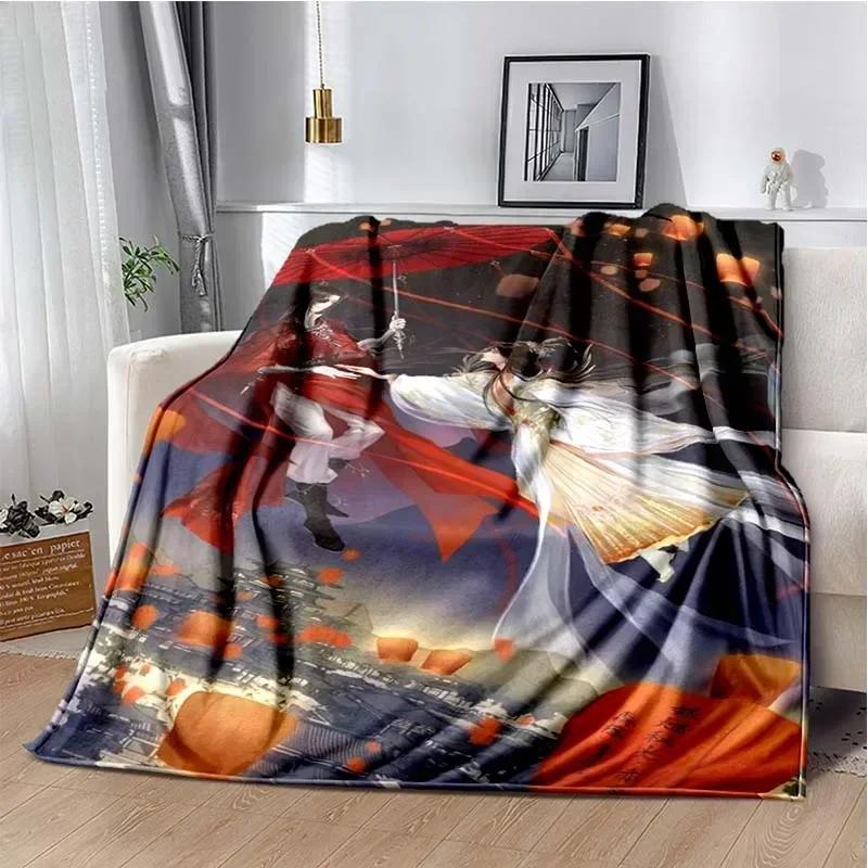 Tian Guan Ci Fu Anime Flannel Soft Blanket Heaven Official's Blessing Plush Warm Blanket Bedroom Sofa Blankets for Beds Gift