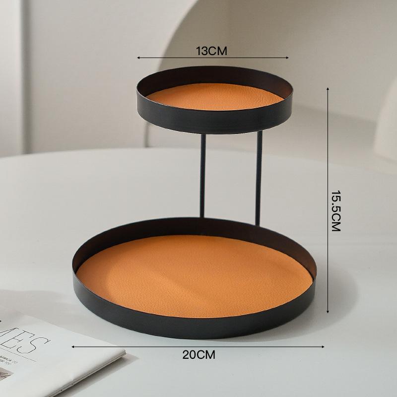 Perfume Double Layer Oval Metal Showcase Storage Rack Versatile Organizer for Cosmetics Jewelry Keys Living Room Bathroom