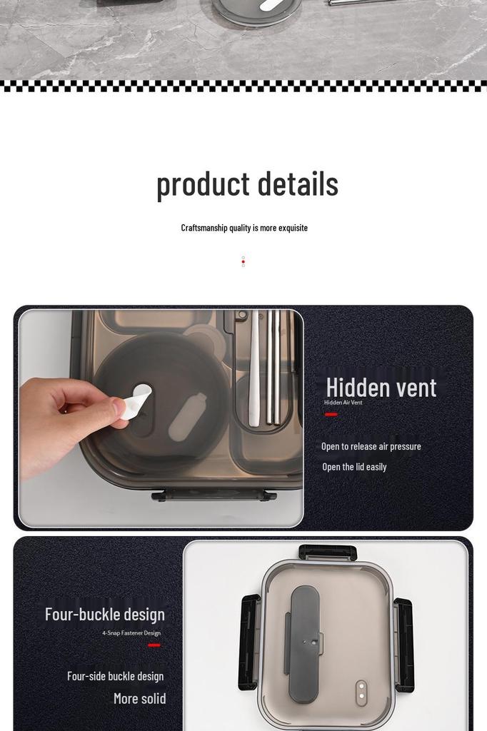 304 Stainless Steel Lunch Box for Adults, Large Capacity Bento with Heat Preservation, Student Meal Container, New Model