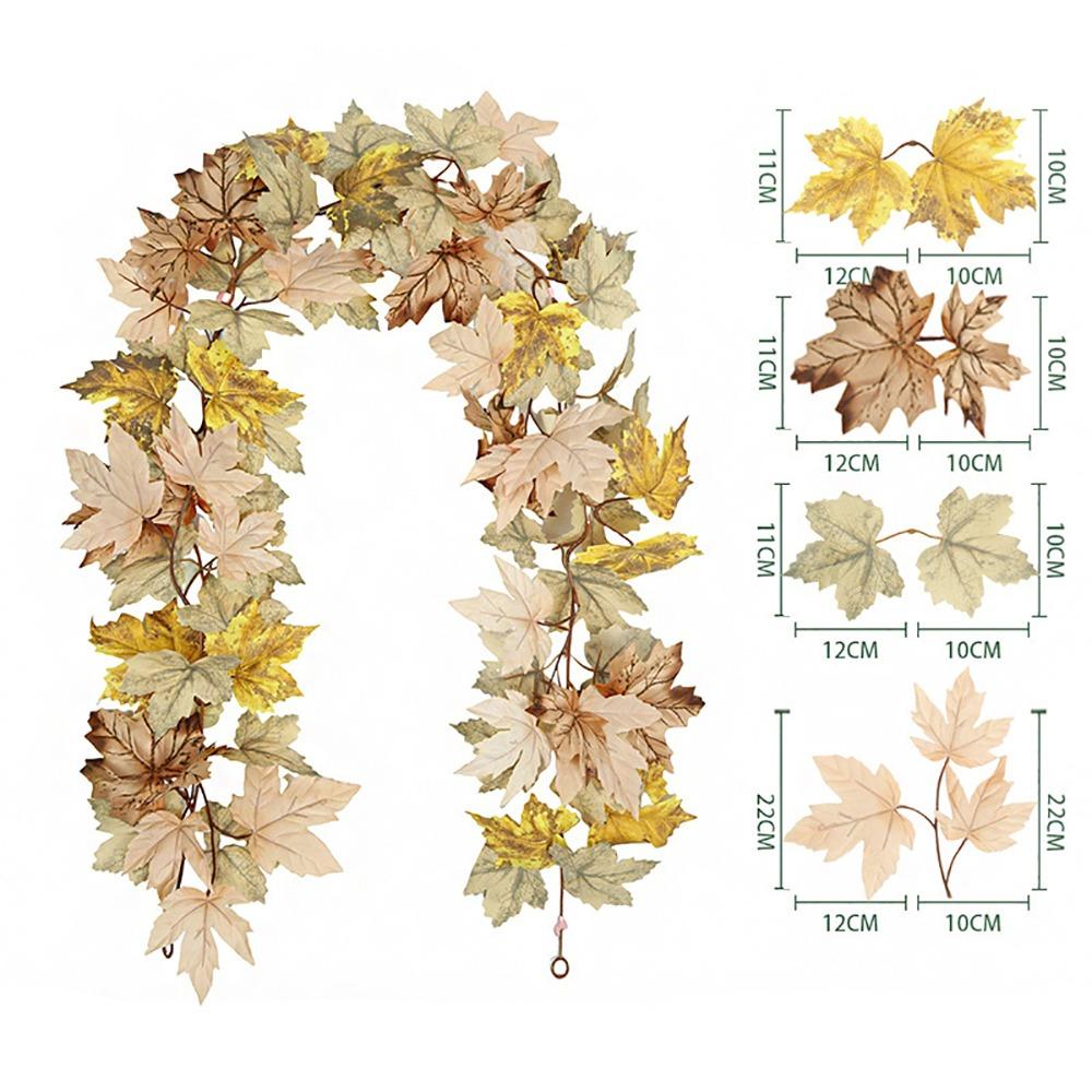 Autumn Artificial Mapple Leaves Garland Multicolor Fall Leaves Vine Festival Ornament