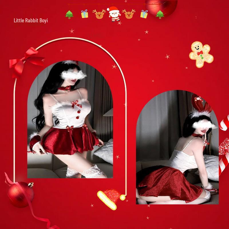 Christmas Temptation: Sexy Lingerie Role Play Costume Set