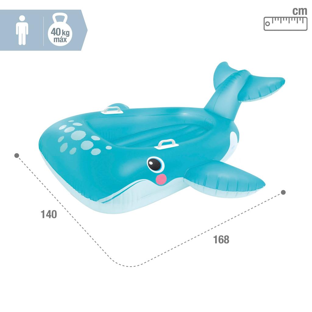 Intex Blue Whale Ride-On Slide, Uninflated Size: 168 Cm X 140 Cm (57567NP)