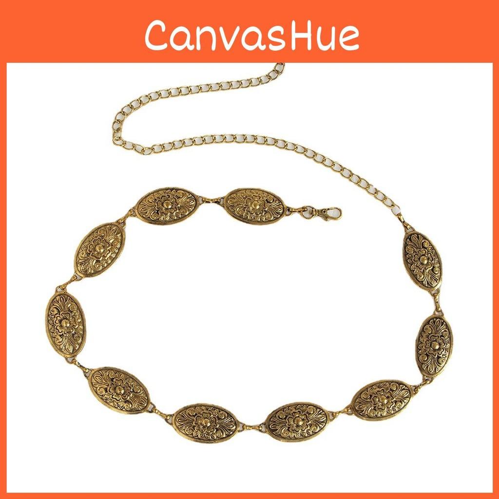 Metal Woman Classic Waist Chain With Embossed Pattern Casual Accessory Fashion