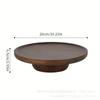 Japanese-Style Wooden Fruit Bowl: High-Footed Solid Wood Round Tray for Home Use and Retro Snack Serving.