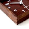 KATOMOKU muku square clock km-144WARC, walnut wood wall clock with continuous second hand (radio-controlled clock)