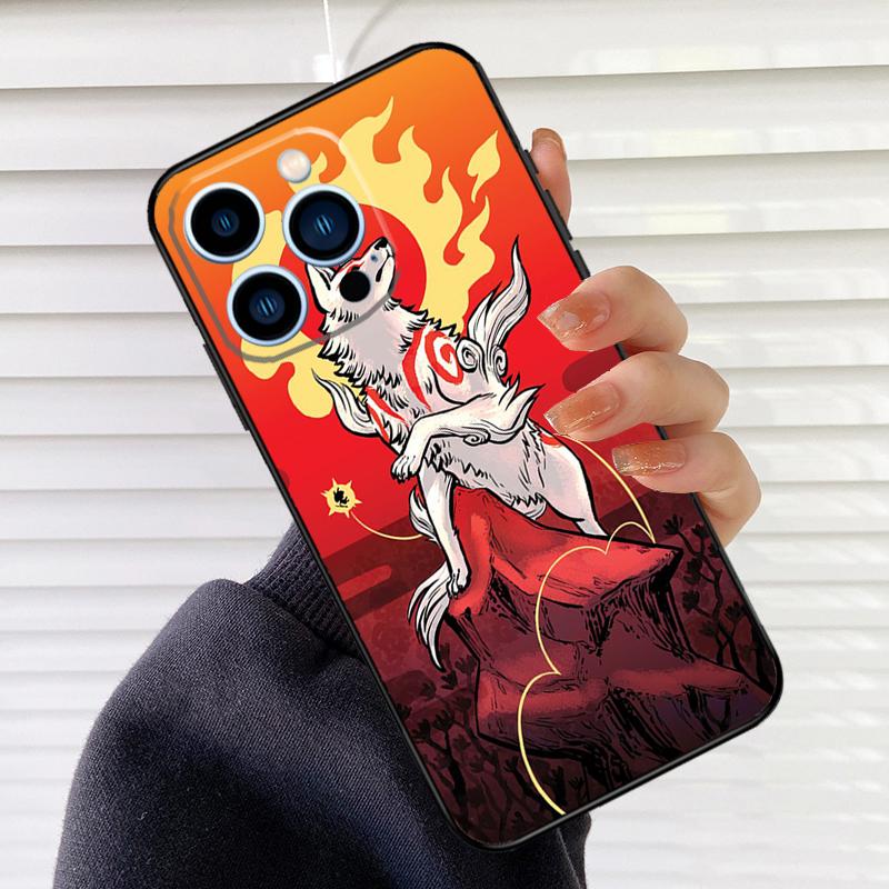 Japanese Style Anime Fox Phone Case For iPhone 16 15 14 13 11 12 17 Pro Max Mini 15 16 Plus 16e 17 Air Cover Fundas