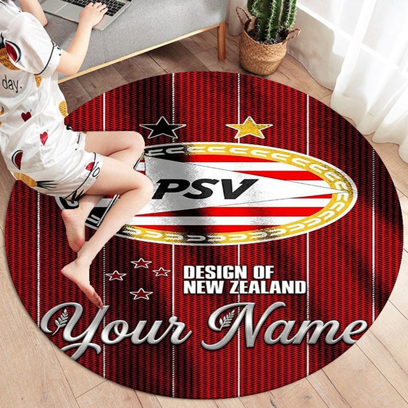 Philips Sport Vereniging Custom Name Round Area Rug,Carpet Rug for Living Room Bedroom Sofa Playroom Decor,Non-slip Floor Mat