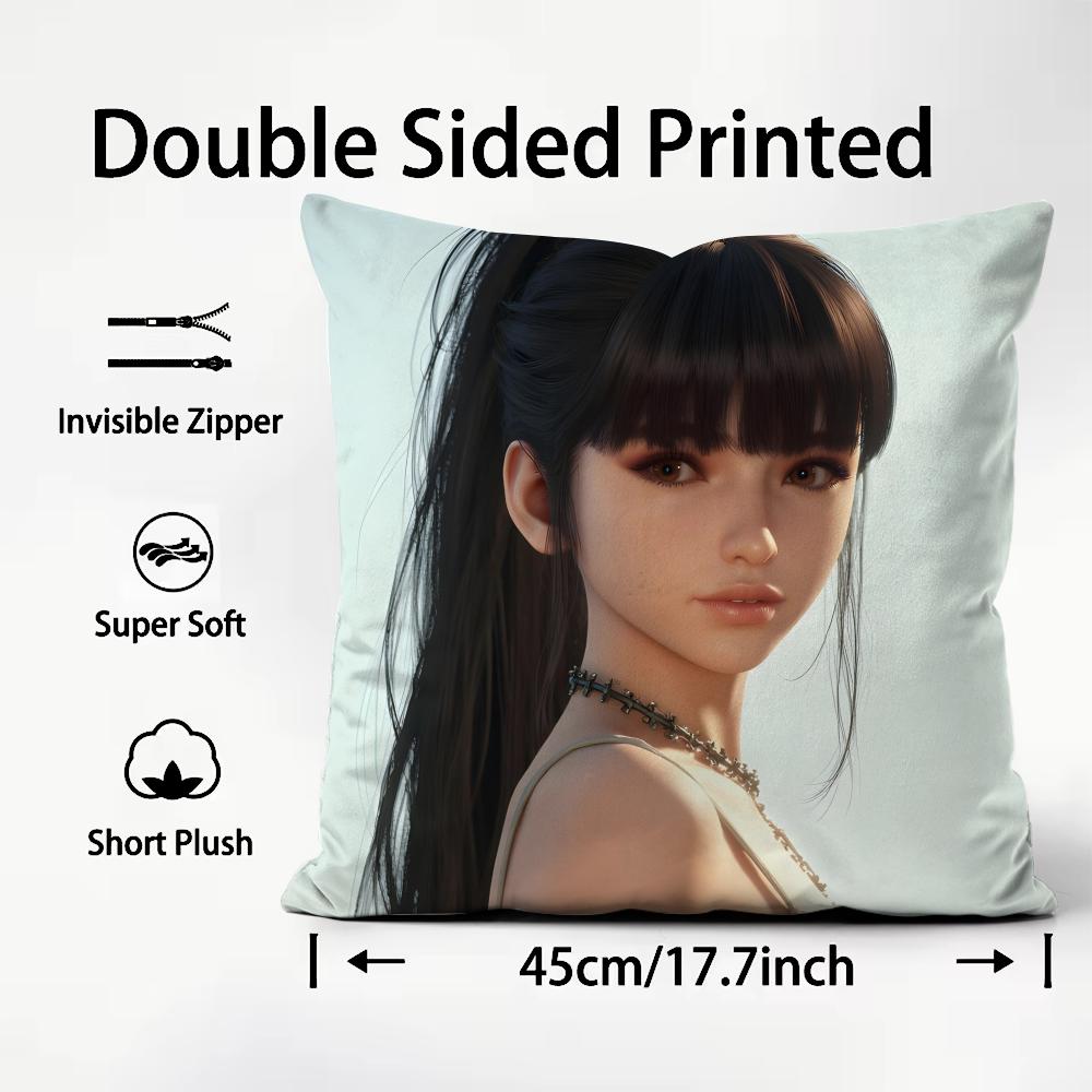 SStellar BladeE Game Cushion Cover Plush Fabric Soft DoubleSided Printed Sofa Warm Winter Home Child Gift Pillow Case