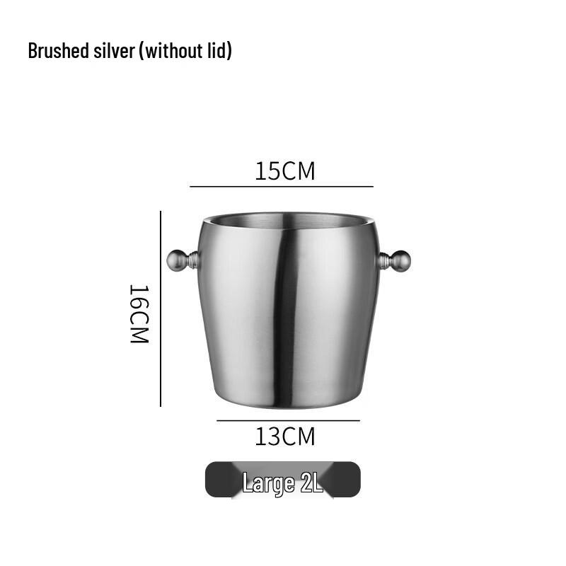 ZISIZ Thickened Double-Layer Stainless Steel Champagne Ice Bucket