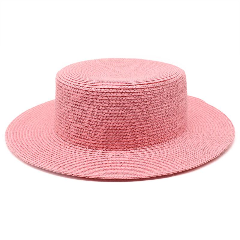 Grass Green Straw Hat Women'S Sky Flat Top Top Hat Seaside Vacation Beach Hat Internet Celebrity Straw Hat Sun Hat