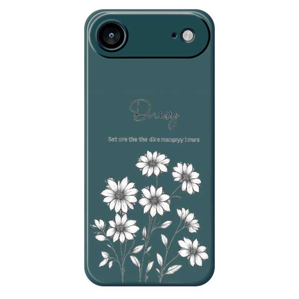 For iPhone 17 Air Case Sketch Flowers Pattern Printing Straight Edge TPU Phone Back Cover
