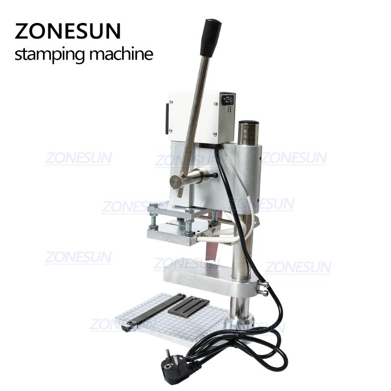 ZONESUN Two Work Plate Hot Foil Stamping Machine Manual Bronzing Machine for PVC Card Leather and Paper Stamping Machine