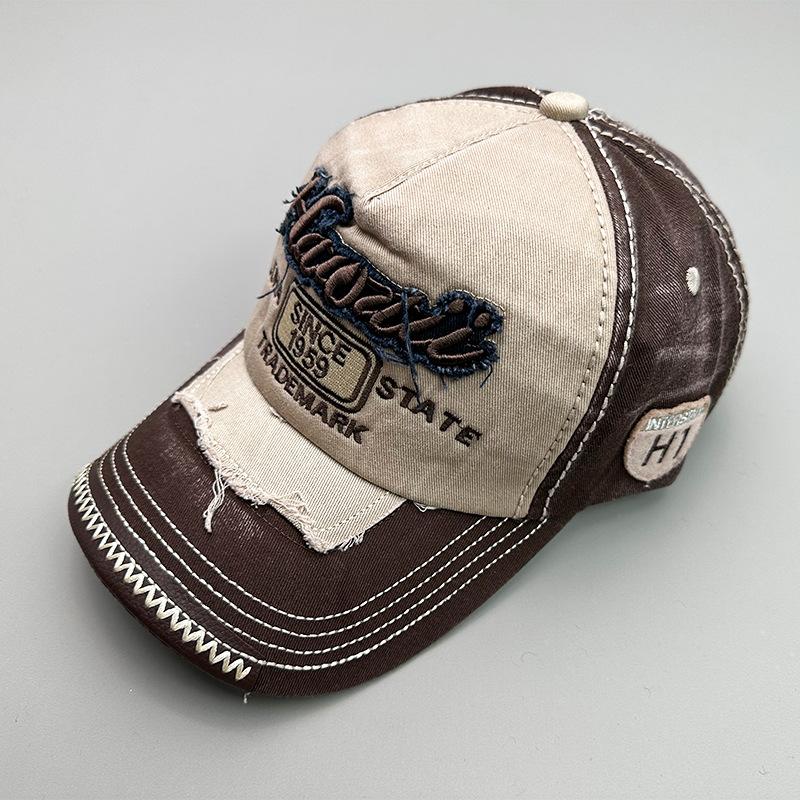 Fashion Letter Shade Retro Wash Embroidery Outdoor Sports Baseball Cap Shade Men'S And Women'S Trends