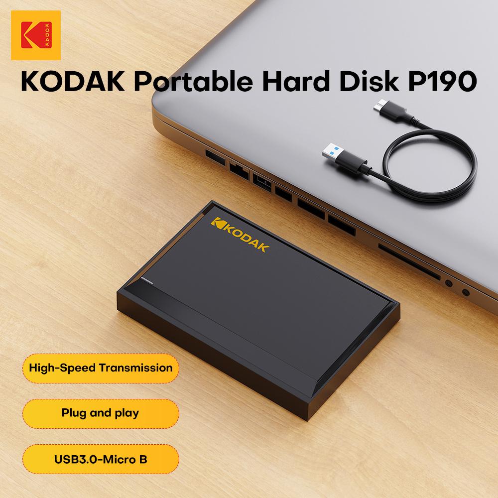 Kodak P190 Portable External Hard Drive HDD 500GB 1TB 2TB USB 3.0 Mechanical Mobile Disk for PC Laptop Gaming Storage