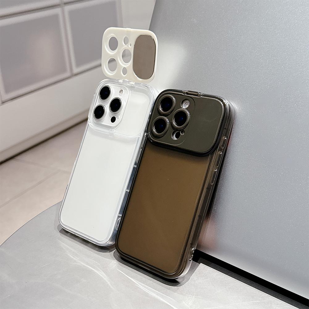 Candy Color Mirror Stand Holder Transparent Phone Case For iPhone 7 8 11 12 13 14 15 16 Plus Pro X XS XR Max