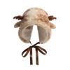 Deer Design Winter Hat Plush Ears Women Furry Animal Hat Cold Days Skiing Snowboarding Windproof Ear Protection Warm Hat
