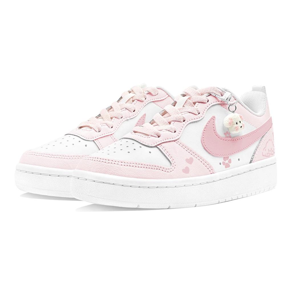 Nike Court Borough Skateboard Shoes Women's Low Top Pink BQ5448-100(Team88-S-BOX)