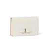Jill Stuart Misty Business Card Holder with Grosgrain Ribbon, Vintage Style, Slim Fit, White, JSLW4CM1