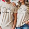 Gepersonaliseerde Set T-shirts voor Koppels, Bijpassende Shirts voor Hem en Haar, Gepersonaliseerde Namen EST Jaar, Jubileumcadeau, Valentijnsdag Koppel Tops