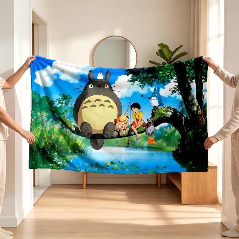 Mano kaimynas Totoro (37) Flanelinis pledas – švelnus akcentas miegamajam ir svetainei bei jaukia namų dovana