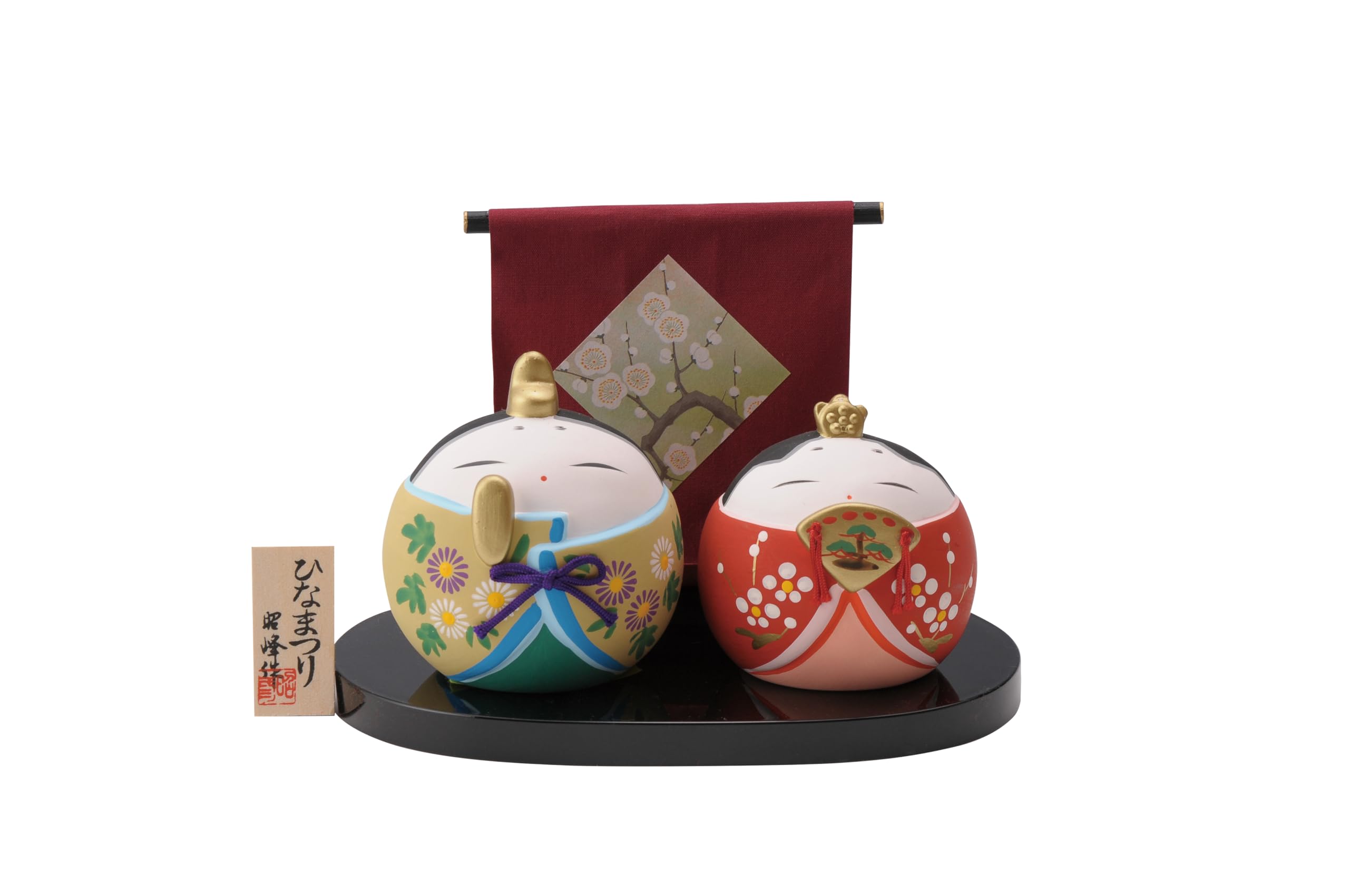 Hina Dolls Sakura Hina Hana Maro Hina Flat Display Emperor and Empress Dolls Compact Hina Matsuri Peach Festival Interior SA-285