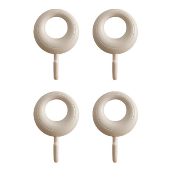 

4PCS Hooks Adhesive No Drill Hooks Strong Stickiness Hanging Organizer for Bathroom Kitchen Towel Coat бежевий