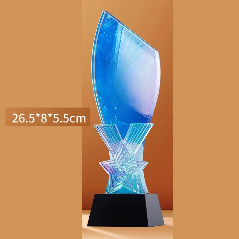 Maßgeschneiderte Kreative Hochwertige Kristalltrophäe, Wettbewerbspreis Jahresversammlung Souvenir, Heimdekoration, Auszeichnungsmedaille für Mitarbeiter, 1 Stück