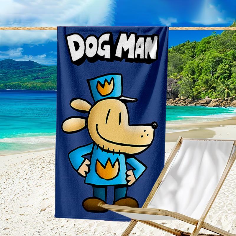 1pc DogMan1 Beach Towel, Beach and Seaside Swimming Pool Equipment, Fashion Pattern, Rectangular, Travel Essentials