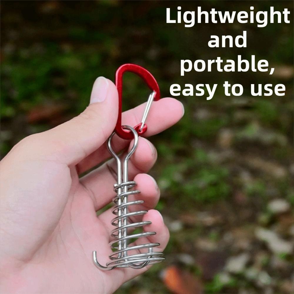 6Pcs Stainless Steel Outdoor Camping Deck Nail Aluminum Zinc Zinc Alloy Fixed Tent Rope Buckle Tent Tie Down
