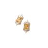 Natural Yellow Citrine Pendant Necklace Women Sterling With 18K Gold Plating Geometric Octagon Design Cross