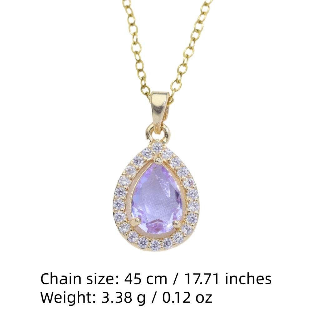1 Piece Water Drop Shape Zirconia Pendant Necklaces for Women New Fashion Wedding Party Necklace Jewelry Accessories