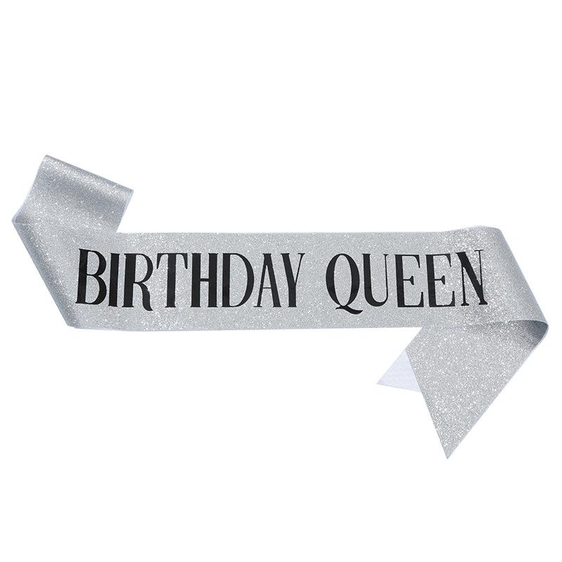 European & American Fashion Glitter Birthday Sash - Birthday Queen/Girl Ribbon