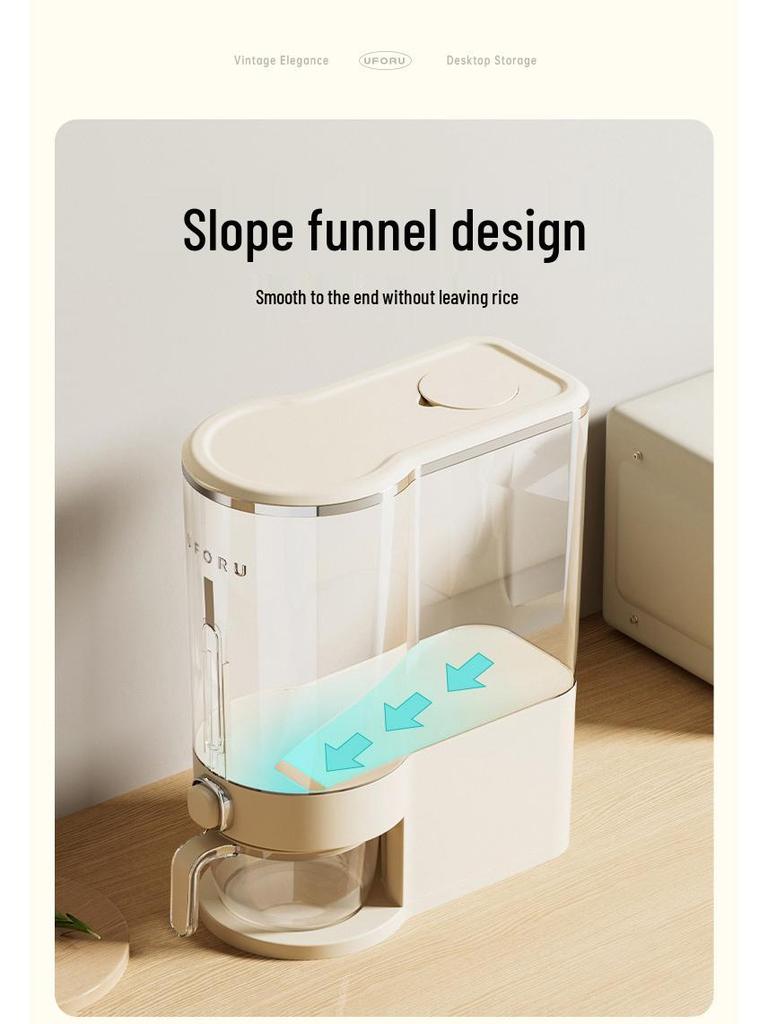 Druck-zu-Entnahme Insekten- & Feuchtigkeitsgeschützter Reislagerbehälter, Lebensmittelechter Versiegelter Eimer für die Küche